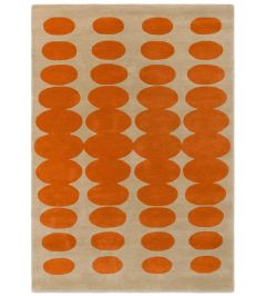 Optical Oval Rug by Orla Kiely Orange/Sand Optical Oval Rug by Orla Kiely Orange/Sand