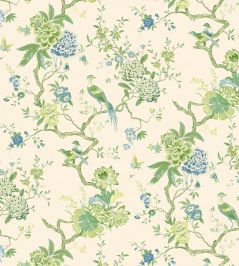 Oriental Bird Wallpaper by GP & J Baker Green/Blue Oriental Bird Wallpaper by GP & J Baker Green/Blue