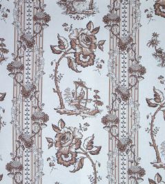 Oriental Toile Fabric by Titley and Marr Nutmeg Oriental Toile Fabric by Titley and Marr Nutmeg