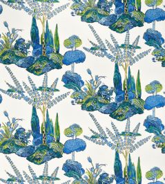 Orleans Fabric by Thibaut Blue and Green Orleans Fabric by Thibaut Blue and Green