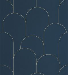 Ornament Wallpaper by Caselio Bleu Nuit Dore Ornament Wallpaper by Caselio Bleu Nuit Dore