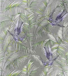 Sunbird Wallpaper by Matthew Williamson Metallic Blue, Electric Blue, Grass Sunbird Wallpaper by Matthew Williamson Metallic Blue, Electric Blue, Grass