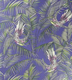 Sunbird Wallpaper by Matthew Williamson Electric Blue, Fuchsia, Metallic Gilver Sunbird Wallpaper by Matthew Williamson Electric Blue, Fuchsia, Metallic Gilver