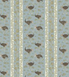 Ostrich Stripe Wallpaper by Josephine Munsey Mid Blue and White Ostrich Stripe Wallpaper by Josephine Munsey Mid Blue and White