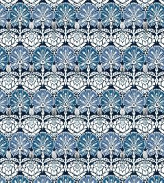 Ottoman Damask Fabric by William Yeoward Indigo Ottoman Damask Fabric by William Yeoward Indigo