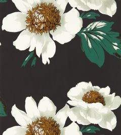 Paeonia Wallpaper by Harlequin Black Earth / Fig Leaf / Gold Paeonia Wallpaper by Harlequin Black Earth / Fig Leaf / Gold