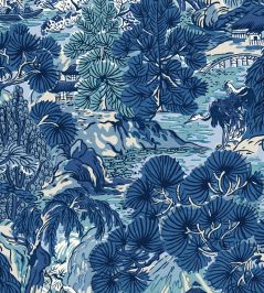 Pagoda Trees Wallpaper by Thibaut Blues Pagoda Trees Wallpaper by Thibaut Blues
