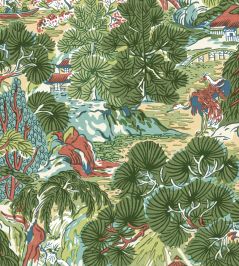 Pagoda Trees Wallpaper by Thibaut Coral and Green Pagoda Trees Wallpaper by Thibaut Coral and Green