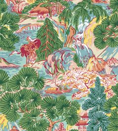 Pagoda Trees Wallpaper by Thibaut Pink and Green Pagoda Trees Wallpaper by Thibaut Pink and Green