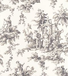Palais De Chine Wallpaper by Casadeco Noir Fusain Palais De Chine Wallpaper by Casadeco Noir Fusain