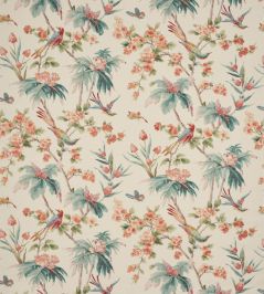 Palm Blossom Fabric by Colefax and Fowler Tomato/Teal Palm Blossom Fabric by Colefax and Fowler Tomato/Teal