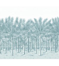 Palm Grove Mural by Thibaut Spa Blue Palm Grove Mural by Thibaut Spa Blue