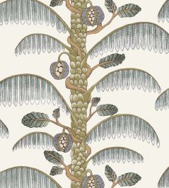 Palm Stripe Wallpaper by Josephine Munsey Clarke White Palm Stripe Wallpaper by Josephine Munsey Clarke White