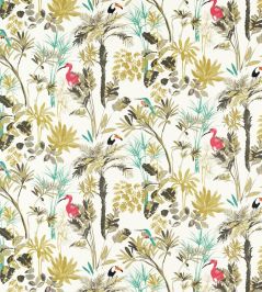 Palm Fabric by Studio G Charcoal/Citron Palm Fabric by Studio G Charcoal/Citron