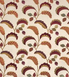 Palm Wave Fabric by Ian Sanderson Garnet Palm Wave Fabric by Ian Sanderson Garnet