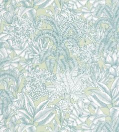 Palmaris Wallpaper by Caselio Vert amande bleu Palmaris Wallpaper by Caselio Vert amande bleu