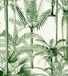Palmera Cubana Fabric by MINDTHEGAP Green White Palmera Cubana Fabric by MINDTHEGAP Green White