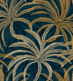 Palmetto Fabric by Arley House Lapis Palmetto Fabric by Arley House Lapis