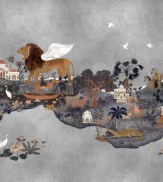 Panchatantra Mural by Coordonne Indigo Panchatantra Mural by Coordonne Indigo