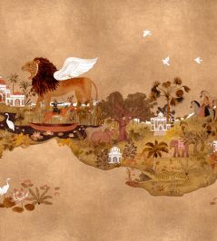 Panchatantra Mural by Coordonne Ruby Panchatantra Mural by Coordonne Ruby