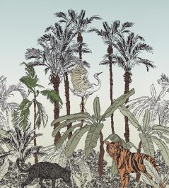 La Jungle Enchantee Mural by Caselio Multicouleurs La Jungle Enchantee Mural by Caselio Multicouleurs