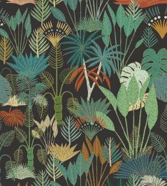 Manille Mural by Caselio Vert Rouge Fond Noir Manille Mural by Caselio Vert Rouge Fond Noir