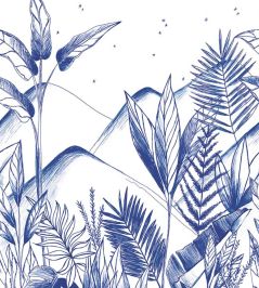 Tropical Night Mural by Caselio Midnight Blue Tropical Night Mural by Caselio Midnight Blue