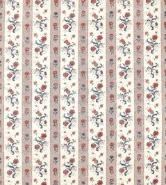 Papaver Stripe Fabric by Zoffany Indigo/Madder Papaver Stripe Fabric by Zoffany Indigo/Madder