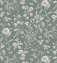 Paper Flora Wallpaper by Josephine Munsey Aqua Paper Flora Wallpaper by Josephine Munsey Aqua