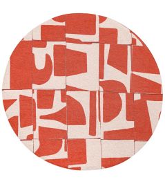 Papercut Round Rug by Louis De Poortere Rust Papercut Round Rug by Louis De Poortere Rust