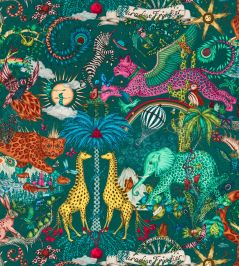 Paradise Lost Wallpaper by Clarke & Clarke Teal Paradise Lost Wallpaper by Clarke & Clarke Teal