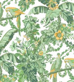 Parrot Talk Wallpaper by Woodchip & Magnolia Lush Green/White Parrot Talk Wallpaper by Woodchip & Magnolia Lush Green/White