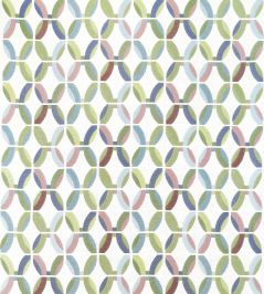 Passageway Embroidery Fabric by Thibaut Lavender and Green Passageway Embroidery Fabric by Thibaut Lavender and Green