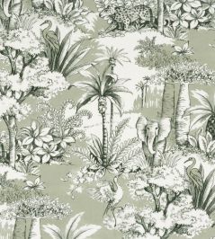 Passaro Fabric by Camengo Vert De Gris Passaro Fabric by Camengo Vert De Gris