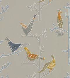 Passaro Wallpaper by Scion Cinnamon / Slate Passaro Wallpaper by Scion Cinnamon / Slate