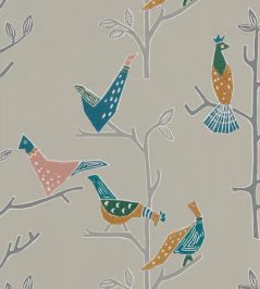 Passaro Wallpaper by Scion Ginger / Teal Passaro Wallpaper by Scion Ginger / Teal