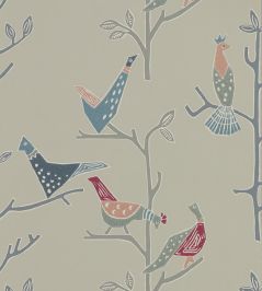 Passaro Wallpaper by Scion Rose / Steel Passaro Wallpaper by Scion Rose / Steel