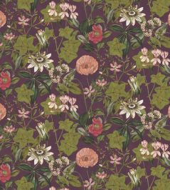 Passiflora Fabric by Clarke & Clarke Mulberry Passiflora Fabric by Clarke & Clarke Mulberry