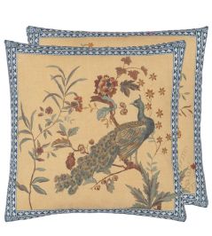 Peacock Toile Cushion 50 x 50cm by Designers Guild Sepia Peacock Toile Cushion 50 x 50cm by Designers Guild Sepia