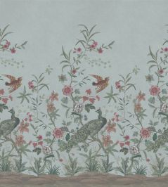 Peacock Toile Scene 1 Mural by Designers Guild Sky Blue Peacock Toile Scene 1 Mural by Designers Guild Sky Blue