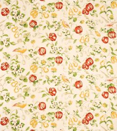 Pear & Pomengranate Fabric by Sanderson Lemon/Vermillion Pear & Pomengranate Fabric by Sanderson Lemon/Vermillion