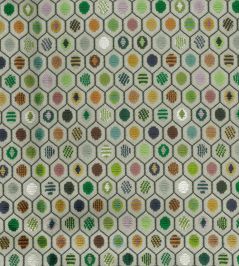 Pelangi Velvet Fabric by Osborne & Little Leaf/Amber/Steel Pelangi Velvet Fabric by Osborne & Little Leaf/Amber/Steel