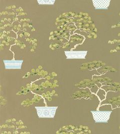 Penjing Wallpaper by Sanderson Scallion Green Penjing Wallpaper by Sanderson Scallion Green