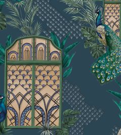 Peacock Manor Wallpaper by Brand McKenzie Indigo Peacock Manor Wallpaper by Brand McKenzie Indigo