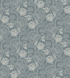 Peony Wallpaper by Farrow & Ball De Nimes / Light Blue Peony Wallpaper by Farrow & Ball De Nimes / Light Blue