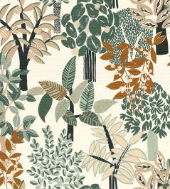 Peradeniya Wallpaper by Casamance Blanc/Emeraude Peradeniya Wallpaper by Casamance Blanc/Emeraude