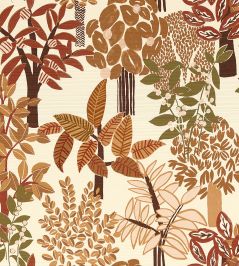 Peradeniya Wallpaper by Casamance Blanc/Terre de Sienne Peradeniya Wallpaper by Casamance Blanc/Terre de Sienne