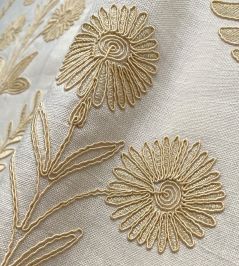 Persian Daisy Fabric by Ian Sanderson Buttermilk Persian Daisy Fabric by Ian Sanderson Buttermilk