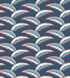 Persian Palm Wallpaper by Ottoline Blue and Red Persian Palm Wallpaper by Ottoline Blue and Red
