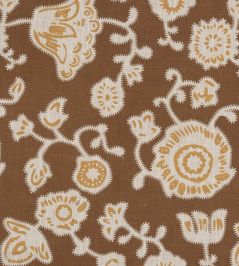 Persian Poppy Fabric by Volga Linen Bronze/Natural Persian Poppy Fabric by Volga Linen Bronze/Natural